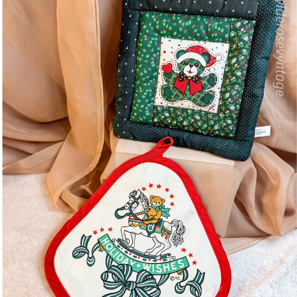 Christmas Teddy Bear Holiday Pot Holders